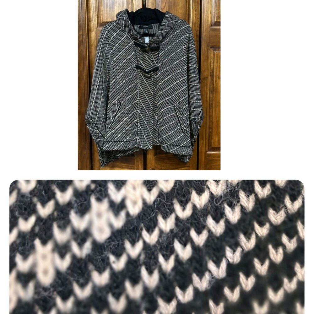 Forever 21 Acrylic Cape with Hoodie - Picture 2 of 11